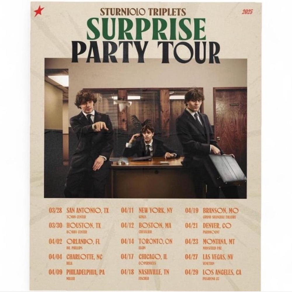 2025 Sturniolo Triplets Surprise Party Tour Poster